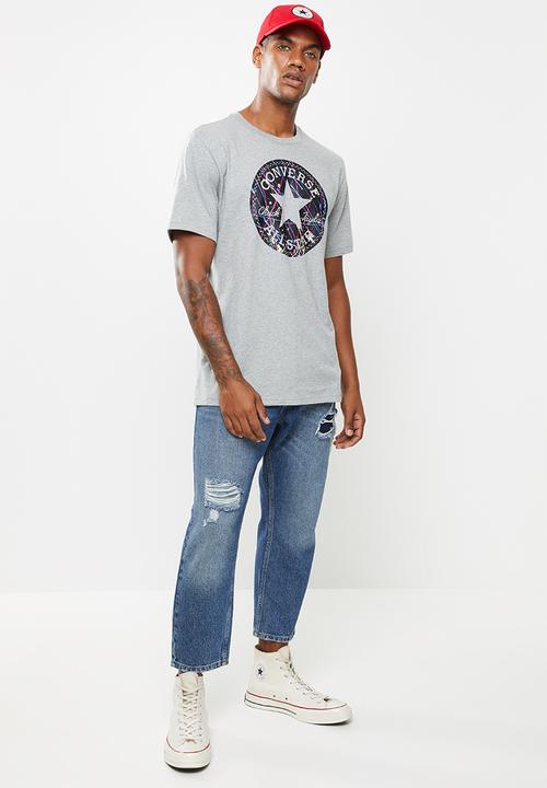 Converse - Splatter paint Chuck taylor patch graphic tee - grey