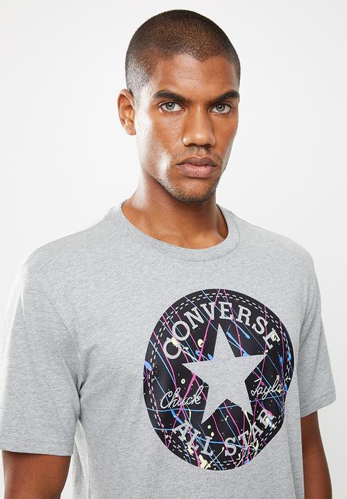 Converse - Splatter paint Chuck taylor patch graphic tee - grey