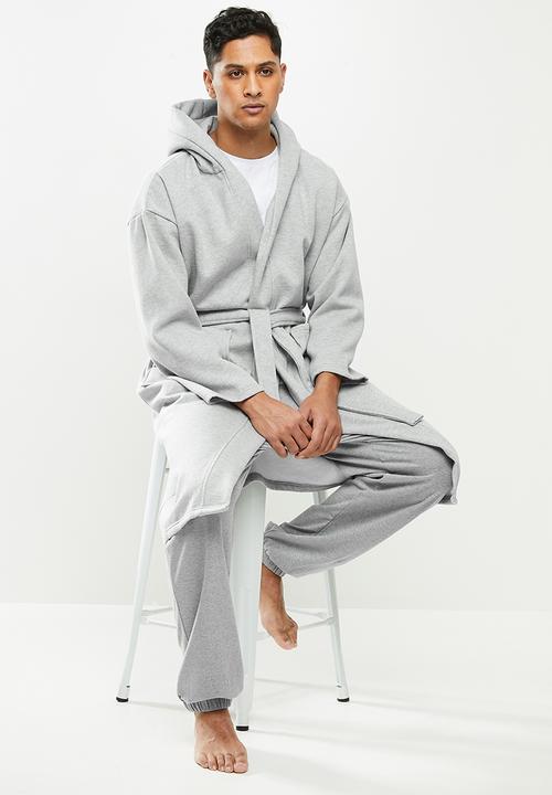 STYLE REPUBLIC - Fleece hooded robe - grey