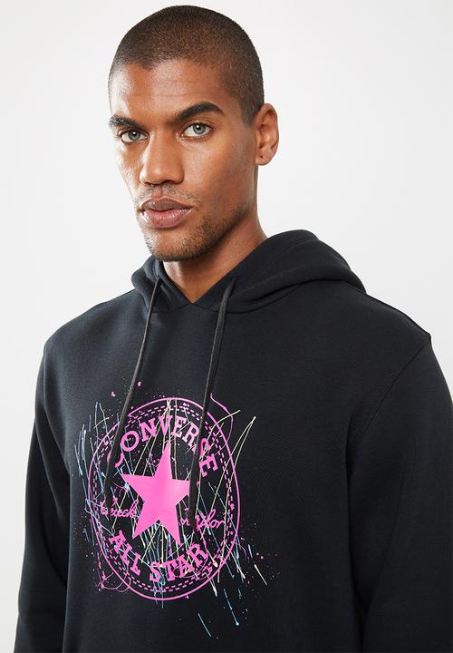 Converse - Splatter paint print pullover hoodie -  black