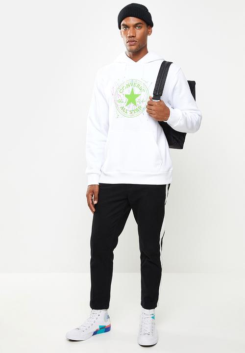 Converse - Splatter paint print pullover hoodie - white