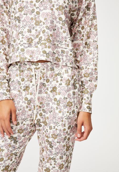 Cotton On - Super soft slim cuff pant - drawn ditzy