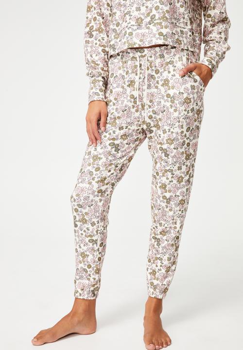 Cotton On - Super soft slim cuff pant - drawn ditzy