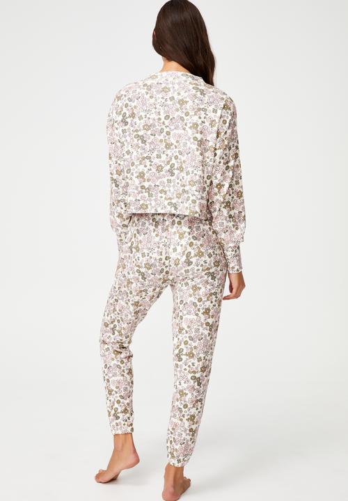 Cotton On - Super soft slim cuff pant - drawn ditzy