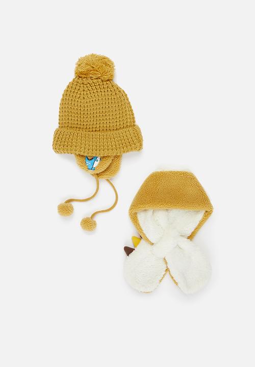 Pop Candy - Beanie & scarf set - mustard