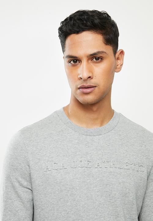 Aca Joe - Aca joe fleece crew neck pullover - grey 