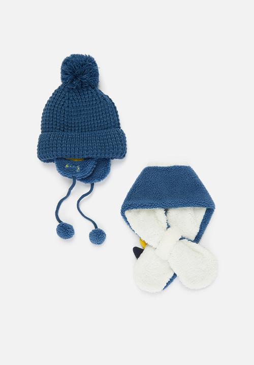 Pop Candy - Beanie & scarf set - blue