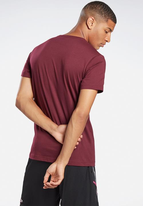 Reebok - Split vector short sleeve tee - maroon