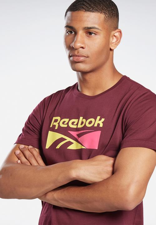 Reebok - Split vector short sleeve tee - maroon