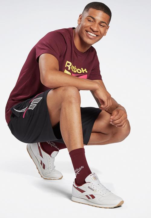 Reebok - Split vector short sleeve tee - maroon