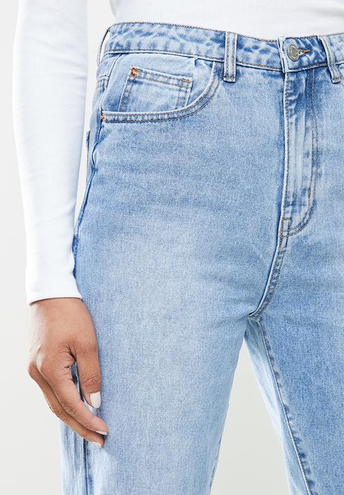 Missguided - Knee rip riot mom jean - blue