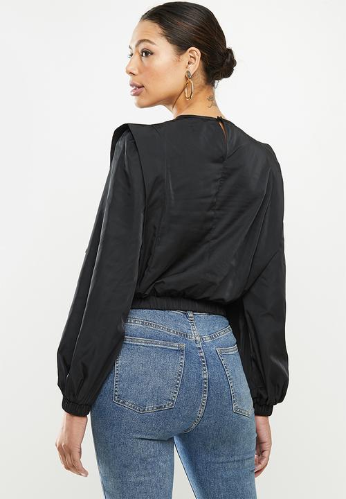 Missguided - Bold shoulder blouse - black