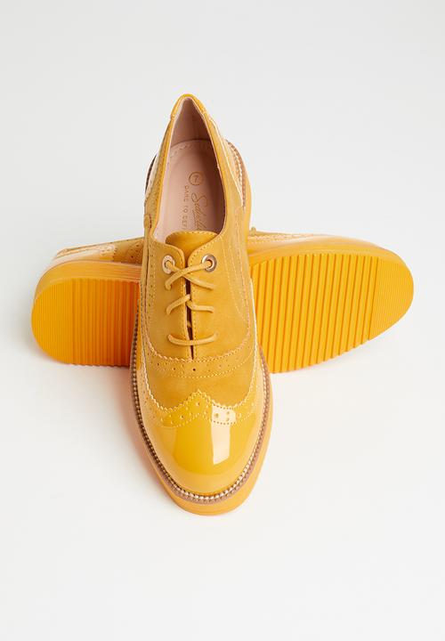 Seduction - Patched flatform brogue - mustard 