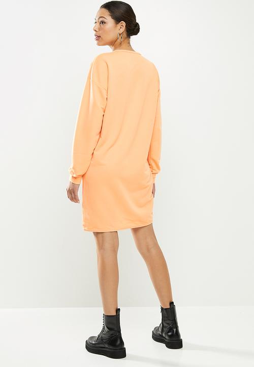 Missguided - Ruched side sweater dress - peach