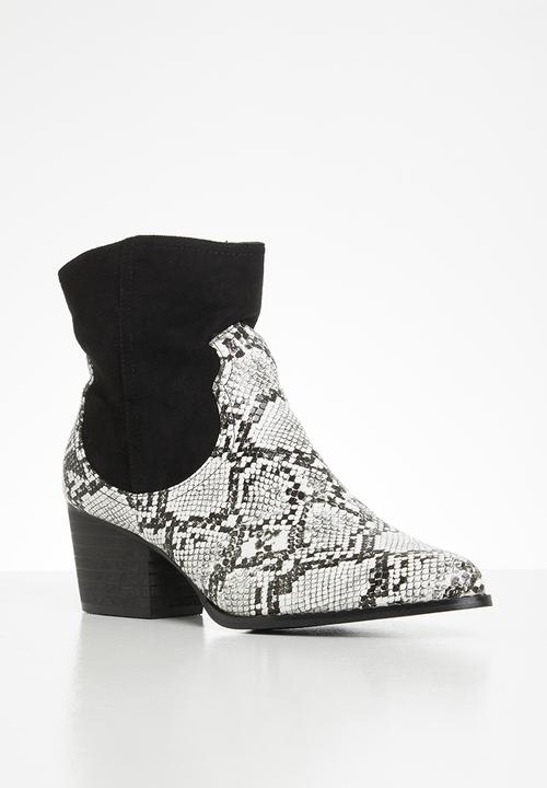 Seduction - Western ankle boot - black & white 