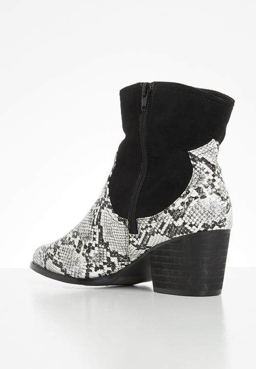 Seduction - Western ankle boot - black & white 