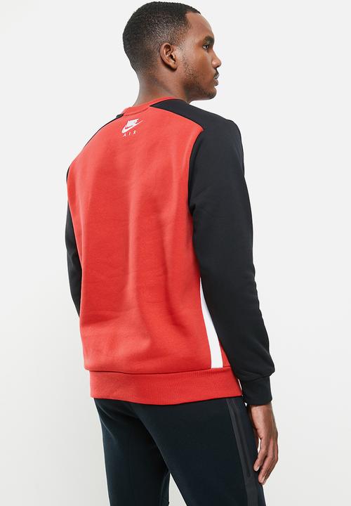 Nike - Nsw nike air flc crew  - red & black
