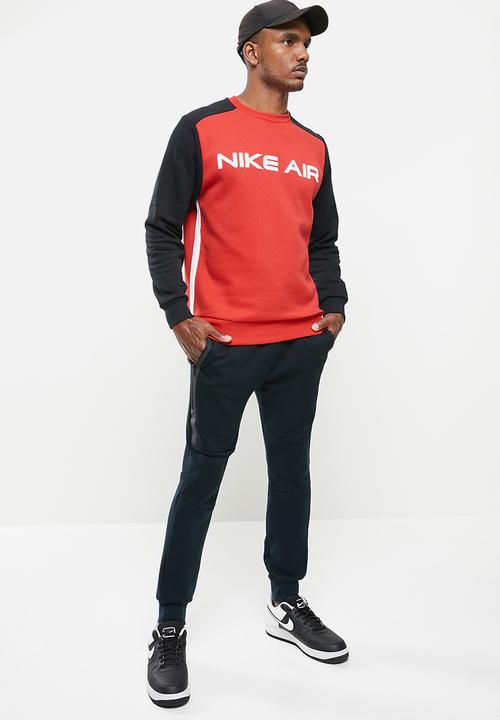 Nike - Nsw nike air flc crew  - red & black