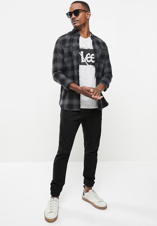 Lee  - Cracked tee - black & white