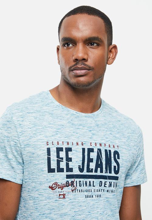Lee  - Clothing company injection tee - turquoise & white