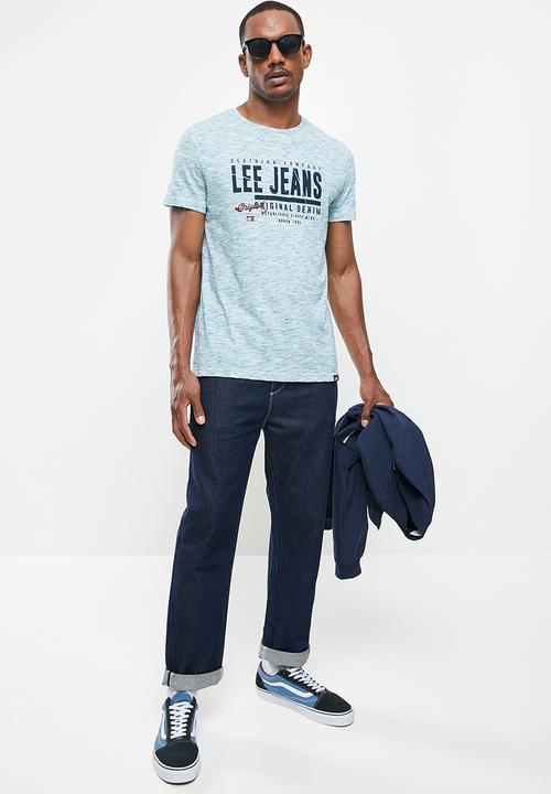 Lee  - Clothing company injection tee - turquoise & white