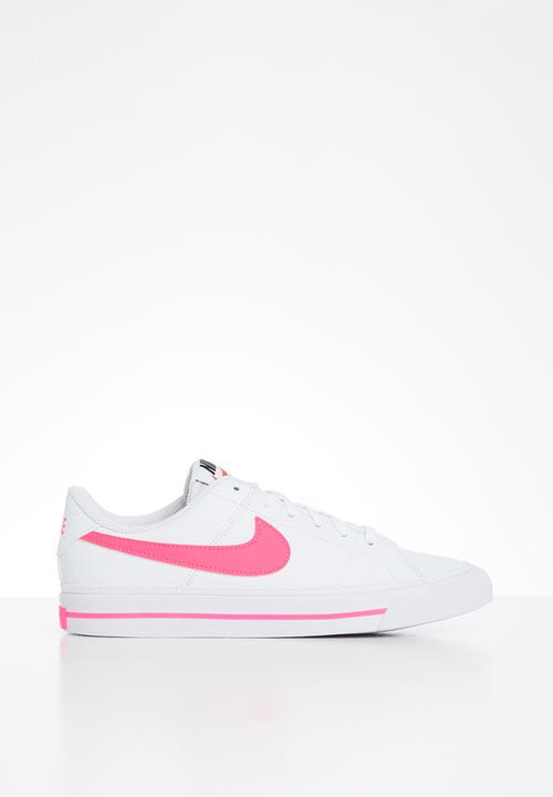 nike court legacy pink and white
