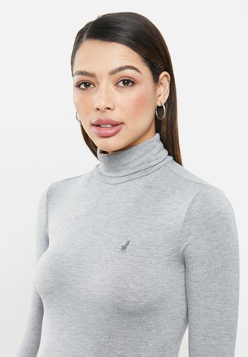 POLO - Brixton long sleeve second skin polo tee - grey 