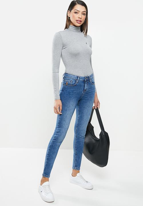 POLO - Brixton long sleeve second skin polo tee - grey 