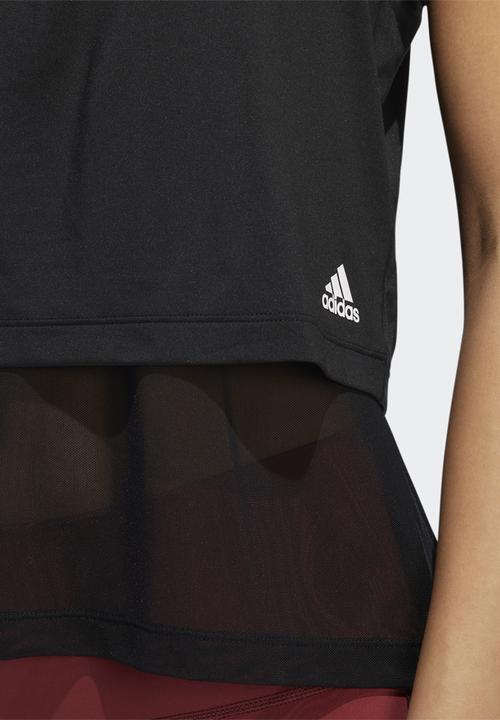 adidas Performance - Power 2in1 tee - black/white