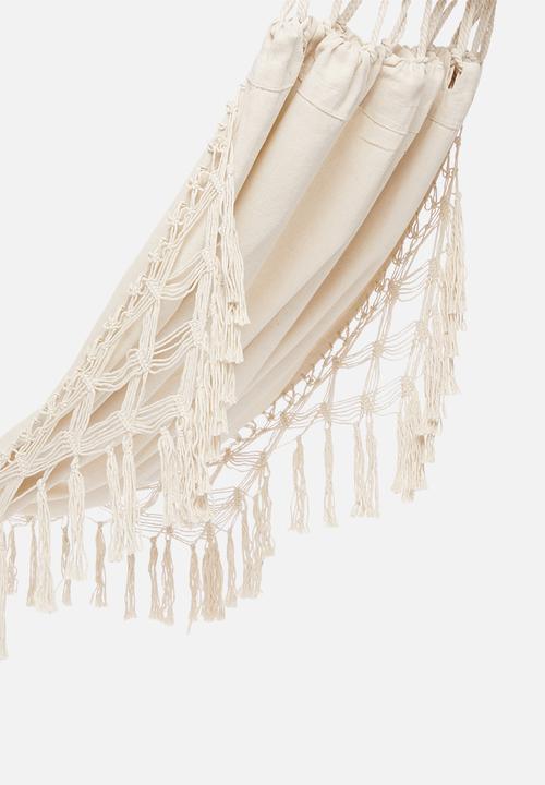 Fine Living - Brazilian lux hammock bed fringe - beige 