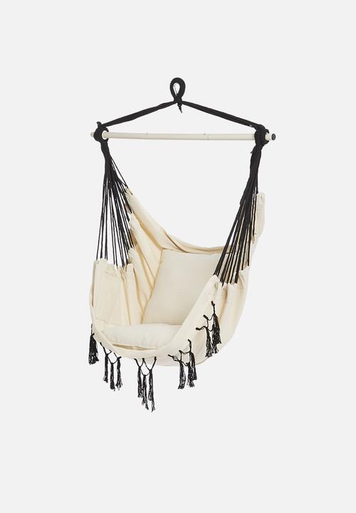 Fine Living - Elba hammock chair - white & black 