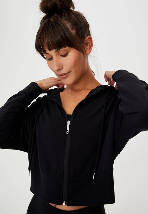 Cotton On - The ultra soft zip through hoodie - black