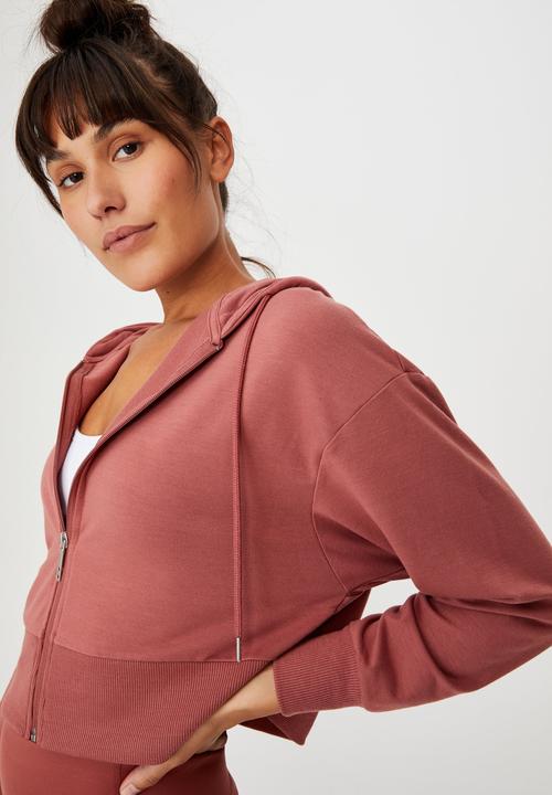 Cotton On - The ultra soft zip through hoodie - chestnut