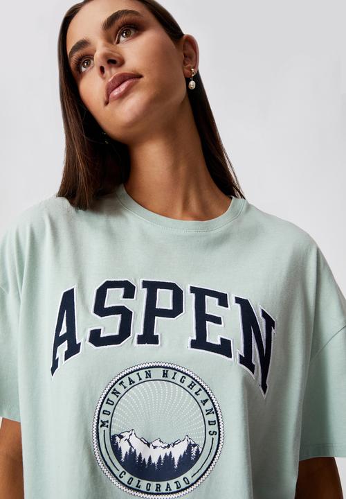 Factorie - Super relaxed graphic tee - ether