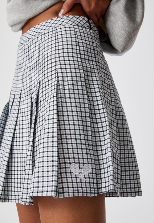 Factorie - Pleated skirt - ether & black 