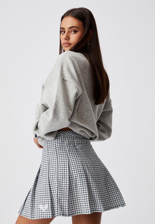 Factorie - Pleated skirt - ether & black 
