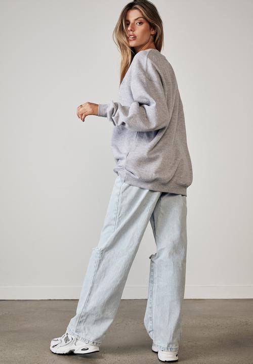 Factorie - Oversized graphic crew - grey 