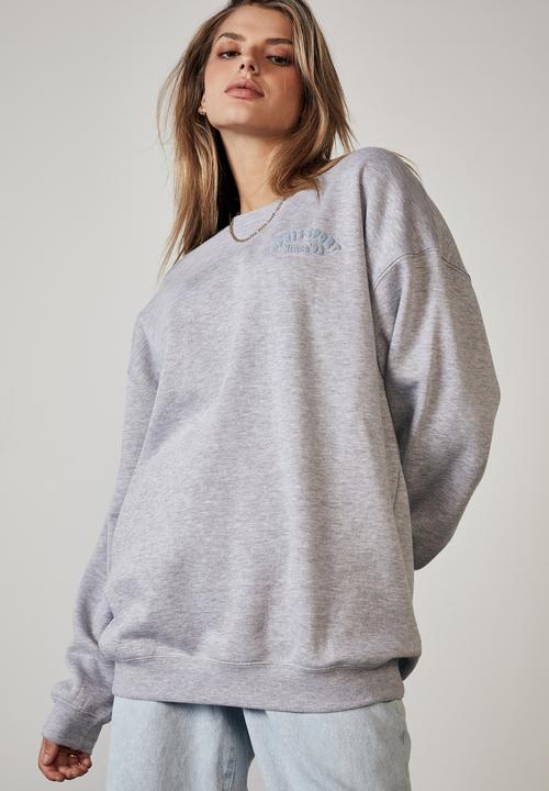 Factorie - Oversized graphic crew - grey 