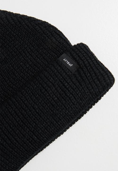 Superbalist - Ribbed knit beanie - black