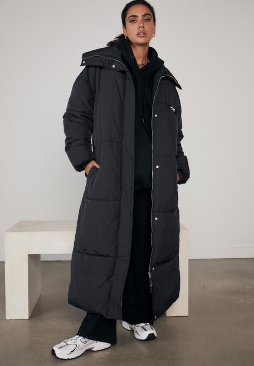 Factorie - Longline puffa jacket - black