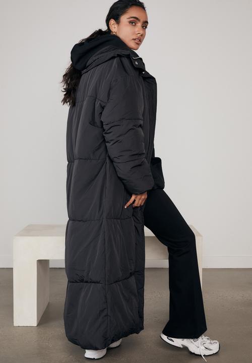 Factorie - Longline puffa jacket - black