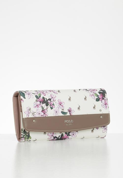 POLO - Floral clutch purse - cream