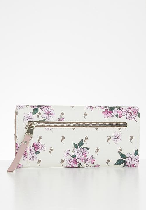 POLO - Floral clutch purse - cream