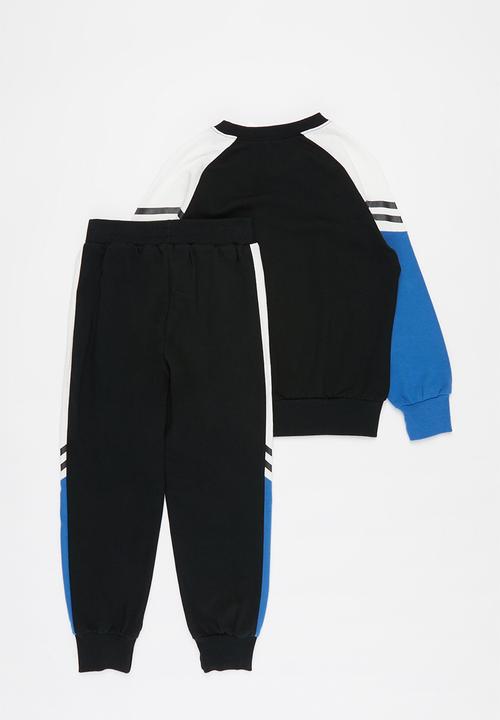 Pop Candy - Boys sweatshirt & jogpants set - black & blue 