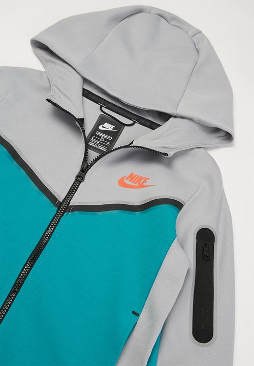 Nike - B nsw tch flc fz - grey & blue