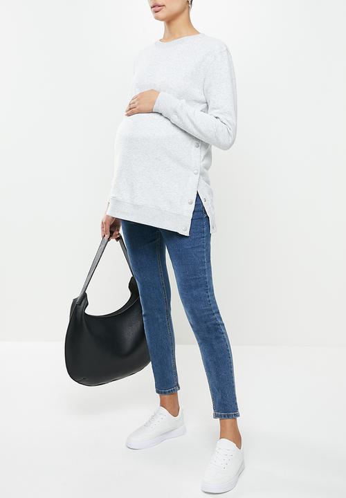 Cotton On - Maternity button side fleece - grey marle
