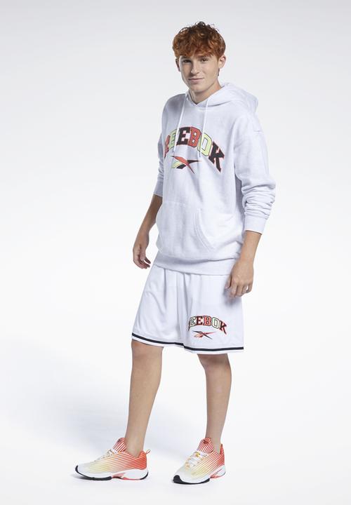 Reebok - Cl bball hoodie sweatshirts - white melange