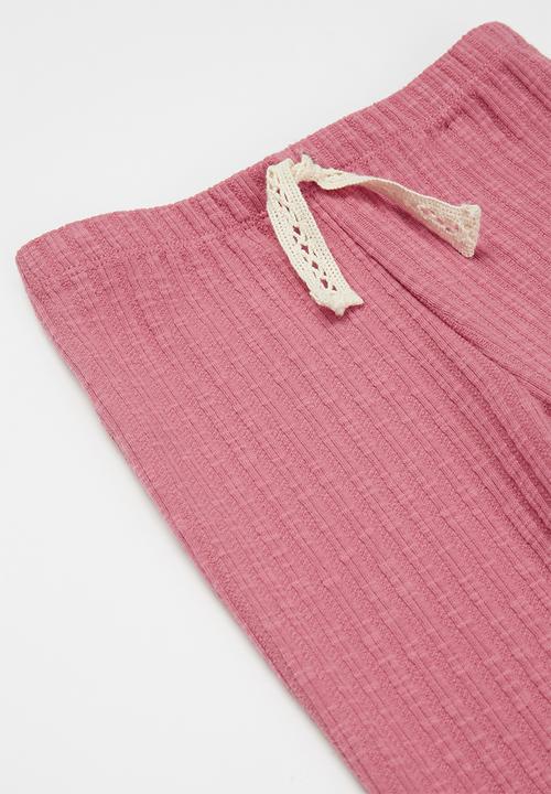 Cotton On - Francine flare pant - very berry   rib