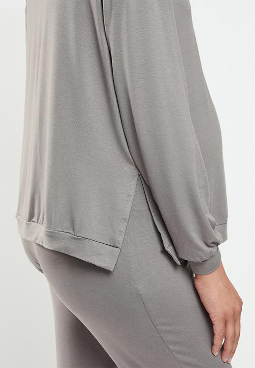 Superbalist - Side slit long sleeve tee - mocha