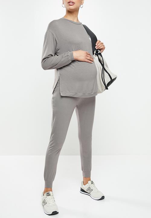 Superbalist - Cuffed tummy band jogger - mocha